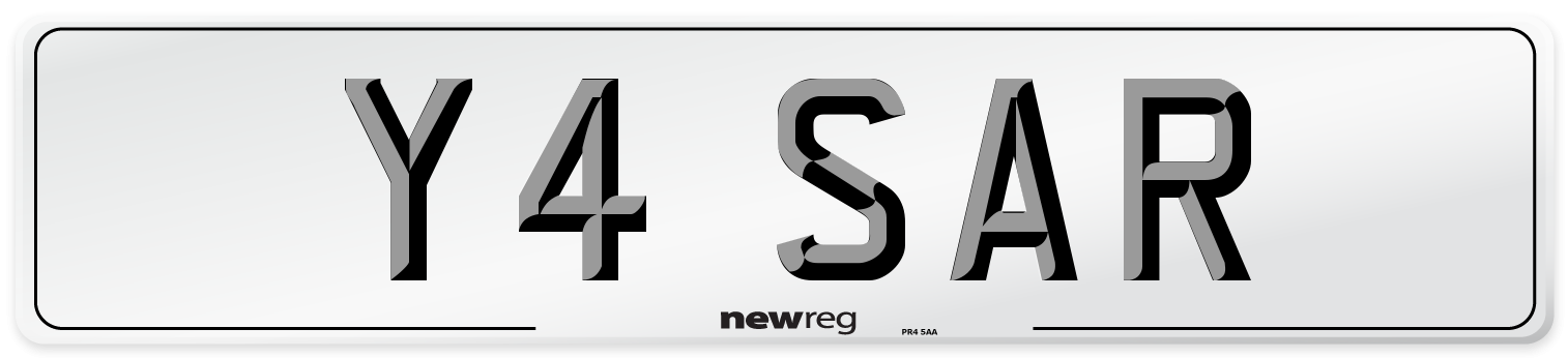 Y4 SAR Number Plate from New Reg